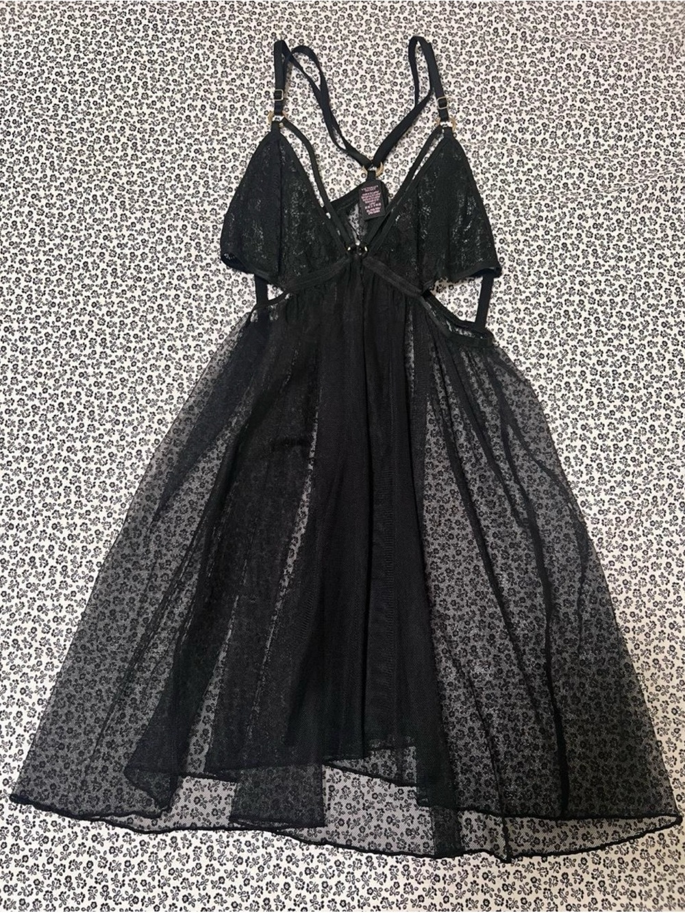 Victoria's Secret Black Sheer Babydoll Lingerie Dress